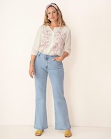 Blusa 3/4 con estampado en frente